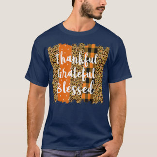 Camiseta Thankful Grateful Blessed Women Leopard Buffalo Th