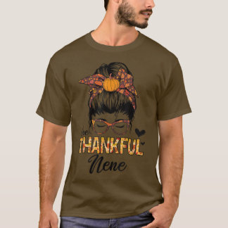 Camiseta Thankful Nene Funny Messy Bun Fall Autumn Thanksgi