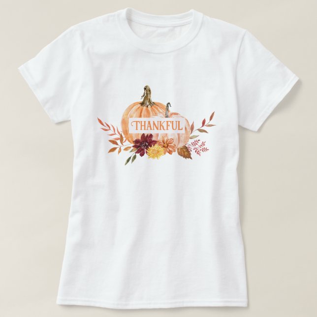 Camiseta Thankful Pumpkin Fall Gratitude Design (Diseño del anverso)