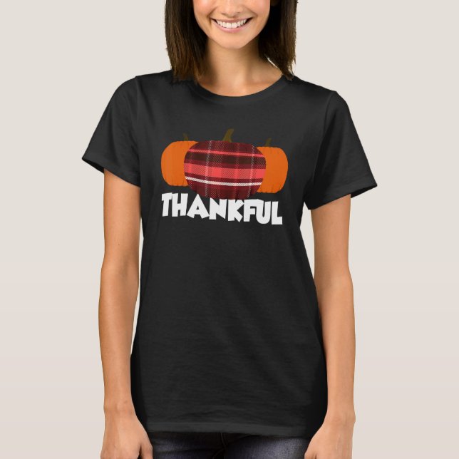 Camiseta Thankful Thanksgiving Pumpkin Flannel (Anverso)