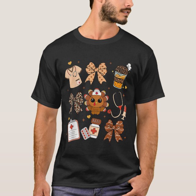Camiseta Thankful Turkey Nurse Fall Stethoscope Coquette Th (Anverso)