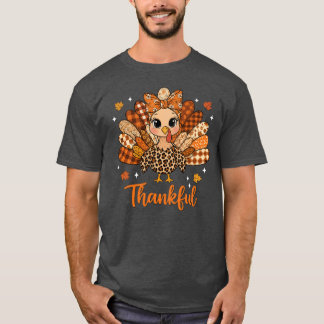 Camiseta Thankfulurkey Fall Leopard Patchworkhanksgiving vi