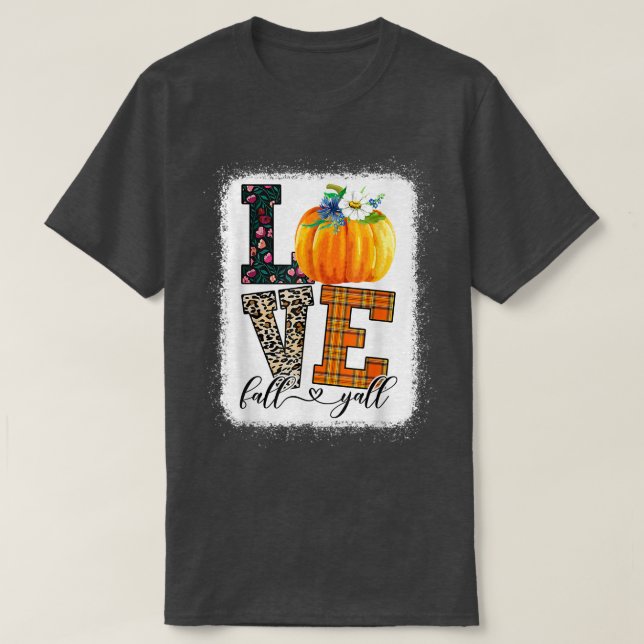 Camiseta Thankgiving Pumpkin  Leopard Print Fall Love Fall  (Diseño del anverso)