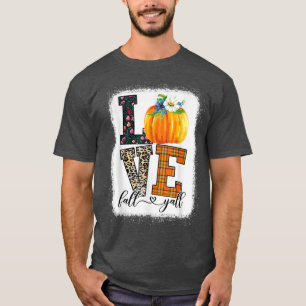 Camiseta Thankgiving Pumpkin  Leopard Print Fall Love Fall 