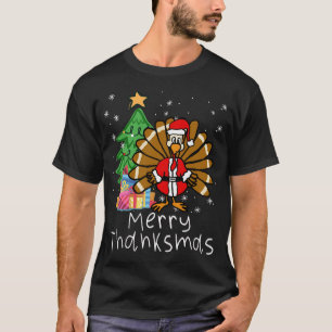 Camiseta Thanksgivin Navidades turcos de Santa Merry de Tha