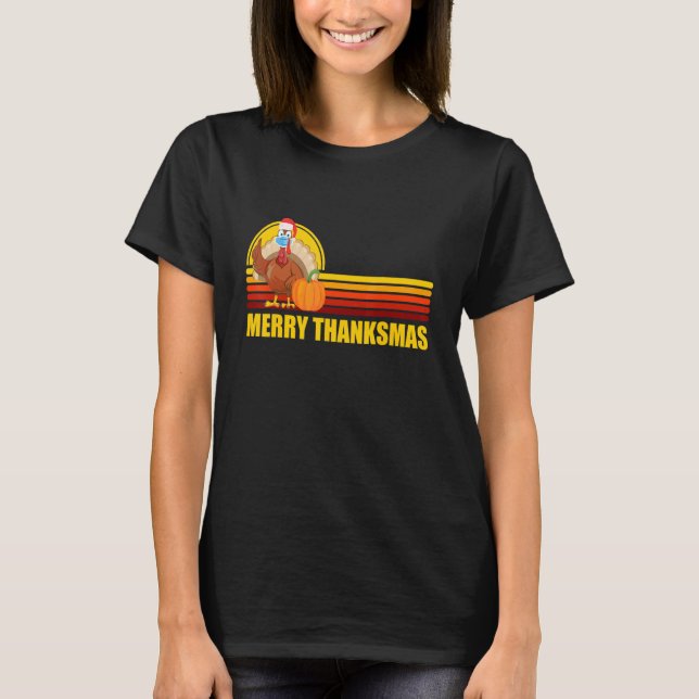 Camiseta Thanksgivin Navidades turcos de Santa Merry de Tha (Anverso)