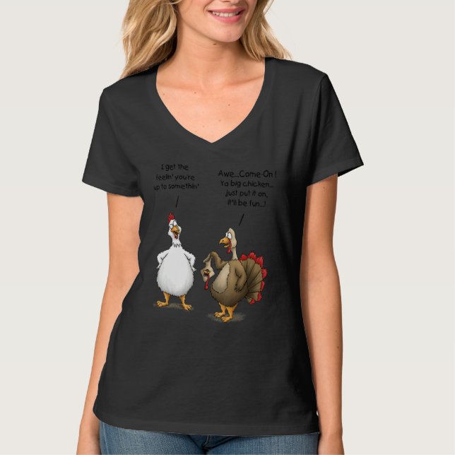 Camiseta Thanksgiving Big Chicken It ll Be Fun Turkey (Anverso)