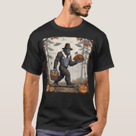 Camiseta Thanksgiving Bigfoot UFO Funny Sasquatch Turkey