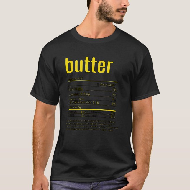 Camiseta Thanksgiving Christmas Butter Nutritional Facts  (Anverso)
