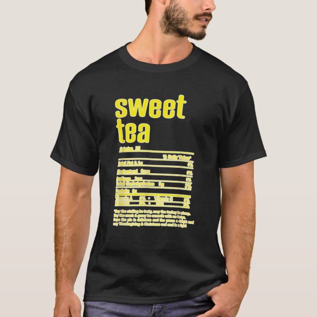 Camiseta Thanksgiving Christmas Sweet Tea Nutritional Facts (Anverso)