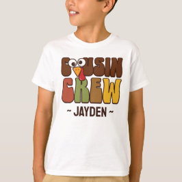 Camiseta Thanksgiving Cousin Crew Personalized Kids
