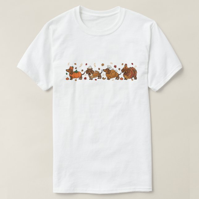 Camiseta Thanksgiving Dachshund Coquette (Diseño del anverso)
