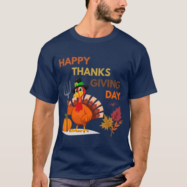 Camiseta thanksgiving day l thanksgiving l turkey day l hap (Anverso)