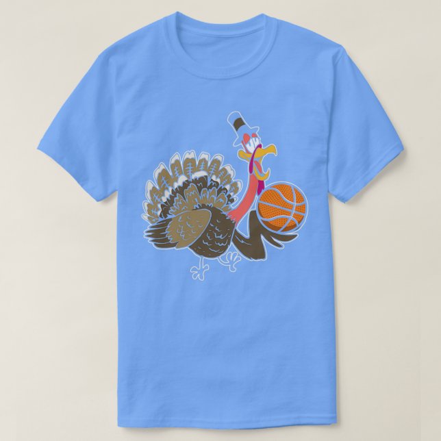 Camiseta Thanksgiving Day Turkey Basketball Player Sports (Diseño del anverso)