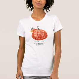 Camiseta Thanksgiving Dinner Orange Pumpkin Autumn Floral 