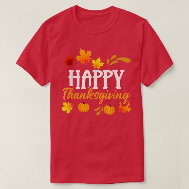 Camiseta Thanksgiving Fall  Happy Thanksgiving  (Diseño del anverso)