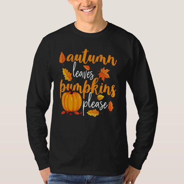 Camiseta Thanksgiving Fall Mom  Autumn Leaves and Pumpkin P (Anverso)