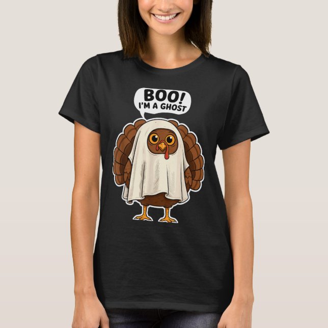 Camiseta Thanksgiving Ghost Turkey Disguise Funny Halloween (Anverso)