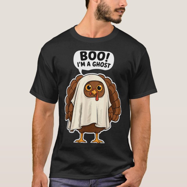 Camiseta Thanksgiving Ghost Turkey Disguise Funny Halloween (Anverso)