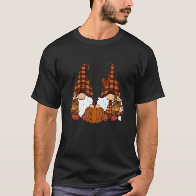 Camiseta Thanksgiving Gnomes  Autumn Leaves Fall Gnome (Anverso)