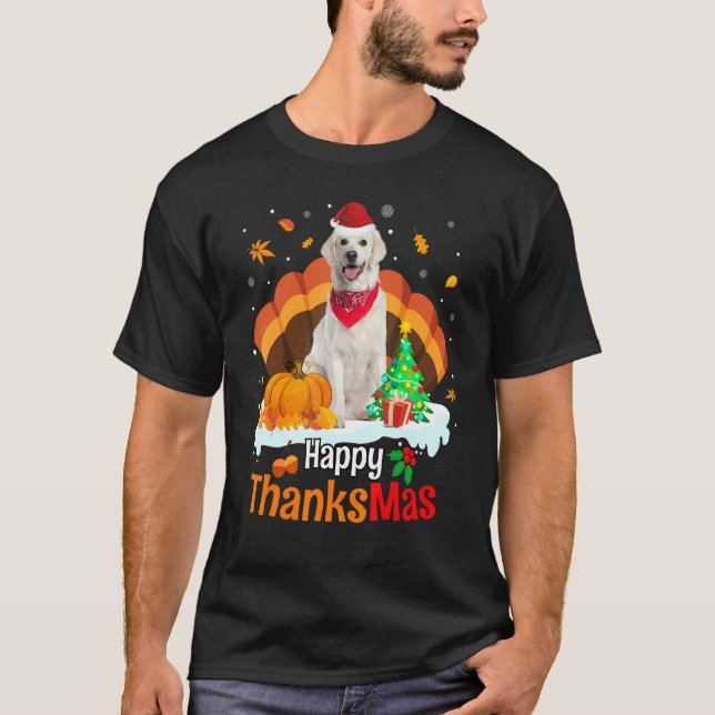 Camiseta Thanksgiving Golden Retriever Happy Christmas Than (Anverso)