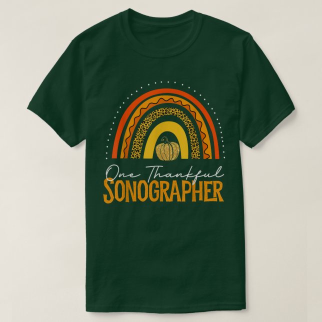 Camiseta Thanksgiving Leopard One thankful Sonographer Funn (Diseño del anverso)