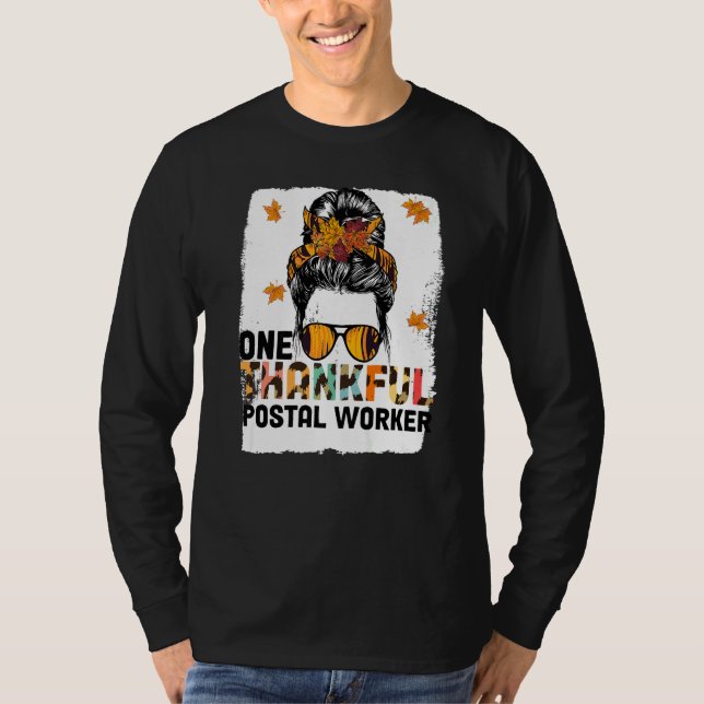 Camiseta Thanksgiving One Thankful Postal Worker   (Anverso)