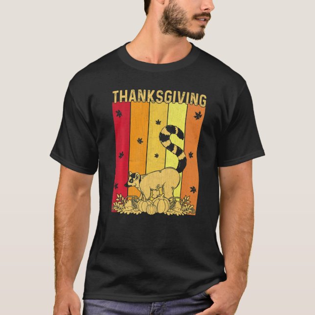 Camiseta Thanksgiving Retro Lemur Matching Family Pajamas (Anverso)