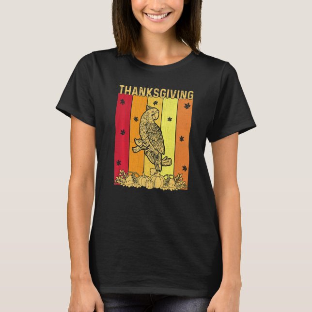 Camiseta Thanksgiving Retro Parrot Matching Family Pajamas (Anverso)