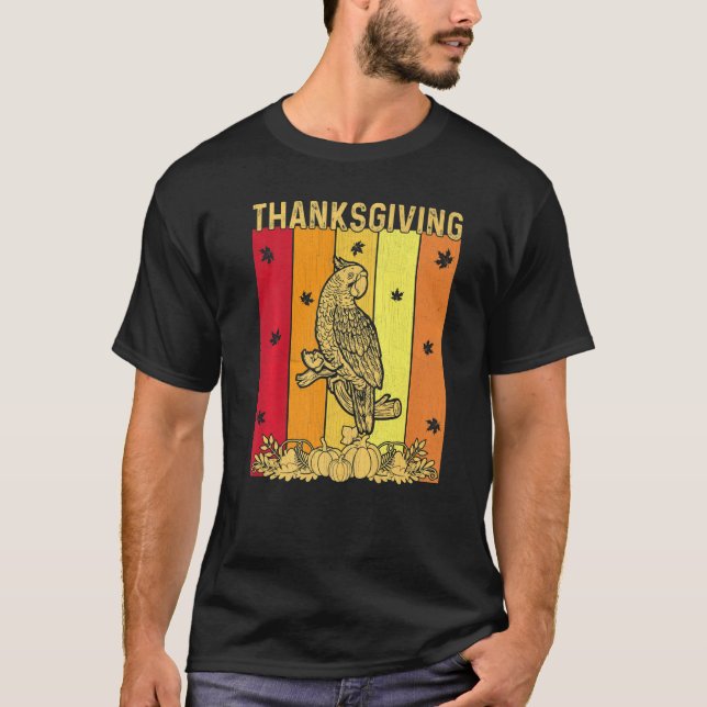 Camiseta Thanksgiving Retro Parrot Matching Family Pajamas (Anverso)