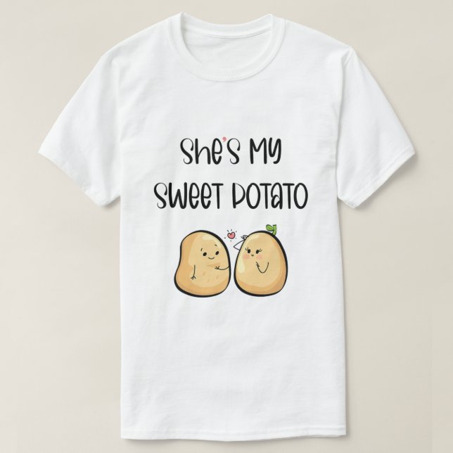 Camiseta Thanksgiving She's My Sweet Potato I Yam Couples T (Diseño del anverso)