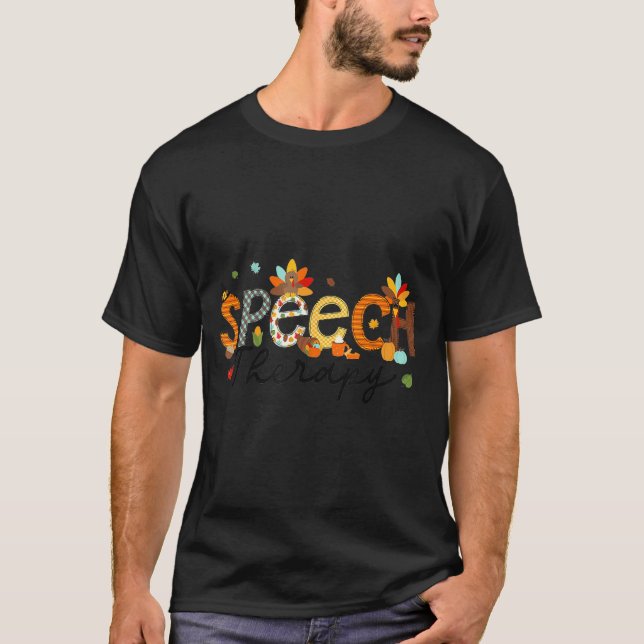 Camiseta Thanksgiving Speech Therapy Thankful Slp Turkey Sp (Anverso)