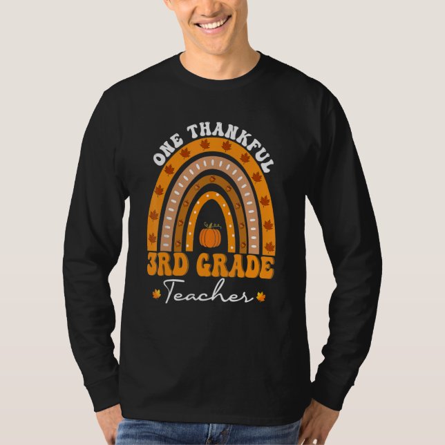 Camiseta Thanksgiving Teacher  One Thankful 3rd Grade Teach (Anverso)