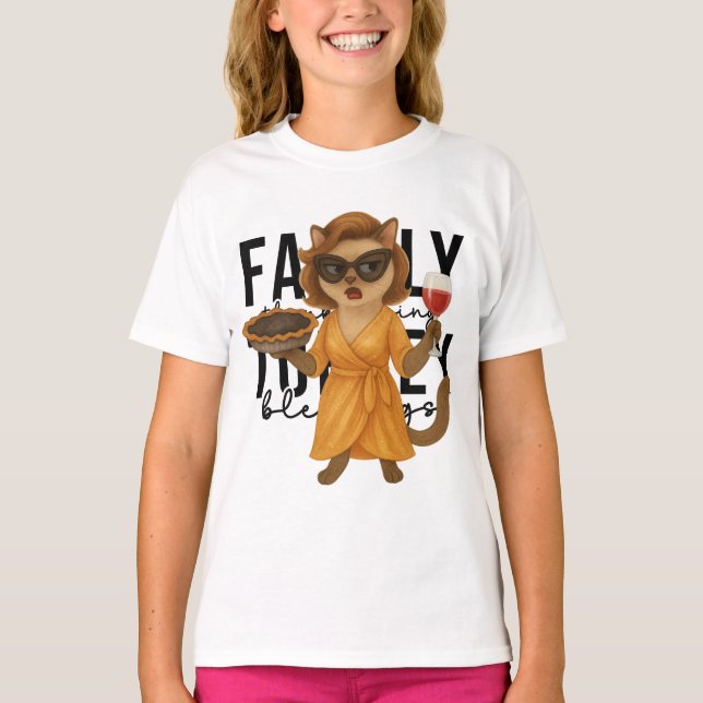 Camiseta Thanksgiving themed for cat lovers (Anverso)