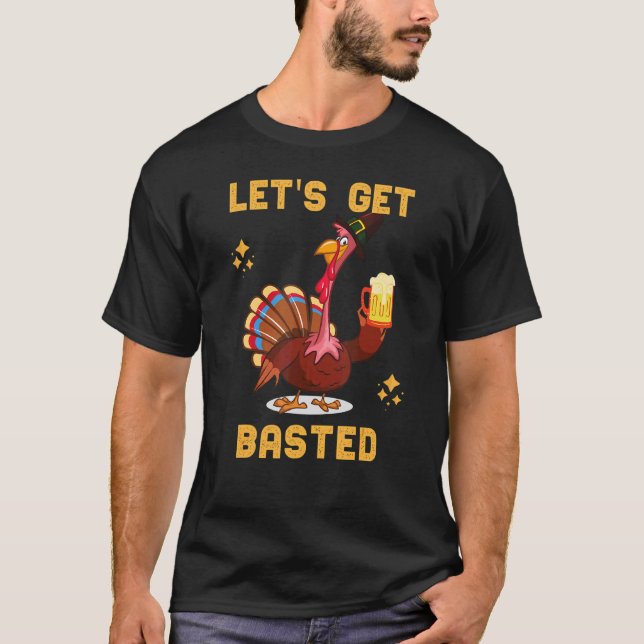 Camiseta Thanksgiving Turkey Beer Drinking Party Costume (Anverso)