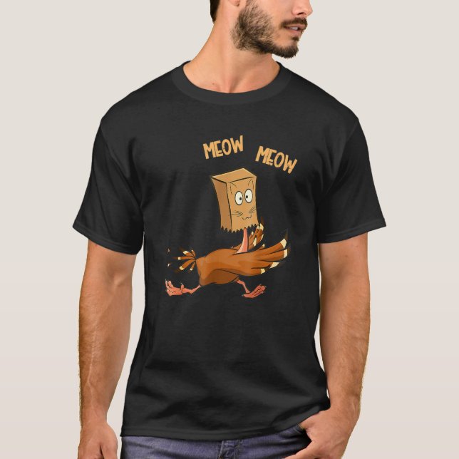 Camiseta Thanksgiving Turkey Fake Cat Meow  Cat Thanksgivin (Anverso)