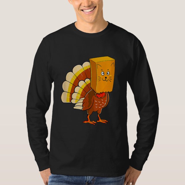 Camiseta Thanksgiving Turkey Fake Cat Meow  Cat Thanksgivin (Anverso)