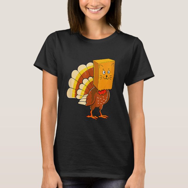 Camiseta Thanksgiving Turkey Fake Cat Meow  Cat Thanksgivin (Anverso)