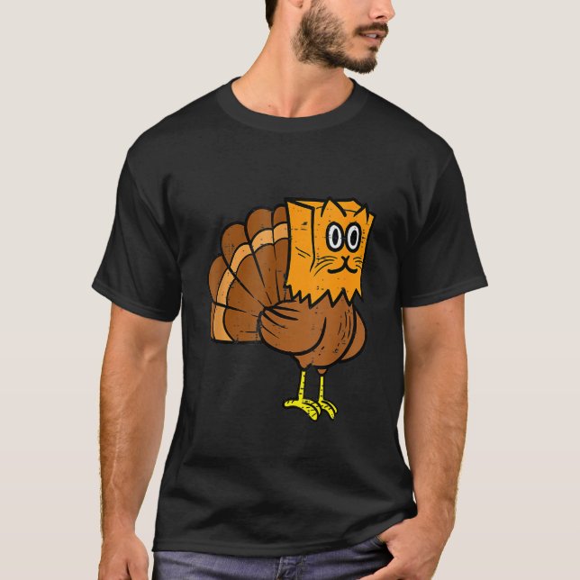 Camiseta Thanksgiving Turkey Fake Cat Meow  Cat Thanksgivin (Anverso)