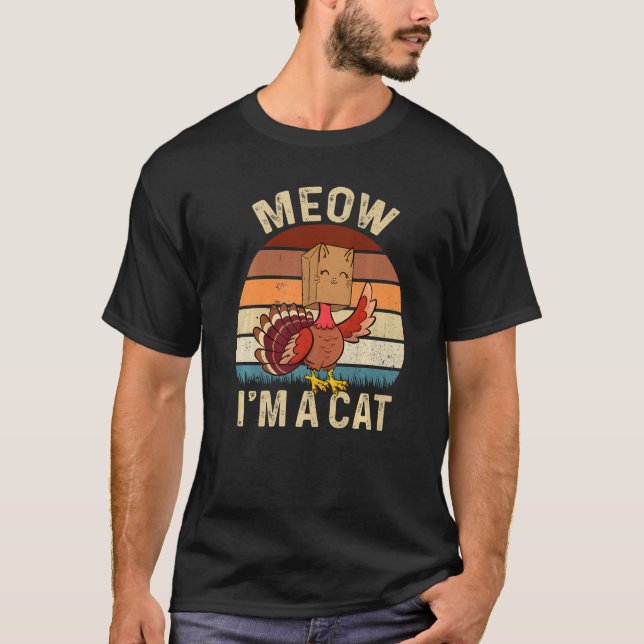 Camiseta Thanksgiving  Turkey Fake Cat Retro Vinage Cats (Anverso)