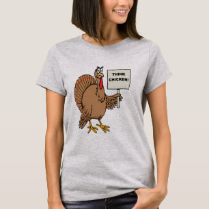 Camiseta Thanksgiving Turkey Humor Think Chicken Christmas