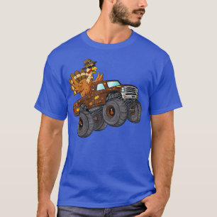 Camiseta Thanksgiving Turkey Riding Monster Truck Boys Kids