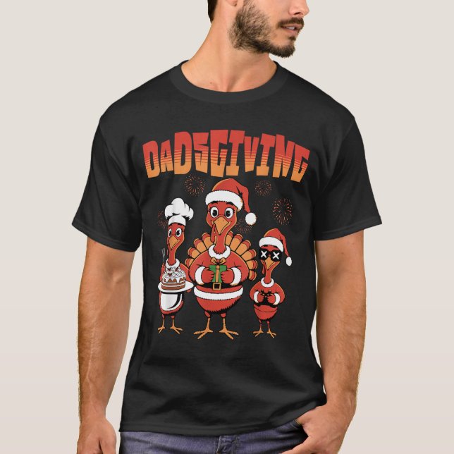 Camiseta Thanksgiving Turkey Squad Dancing Dad Mom Kid Happ (Anverso)