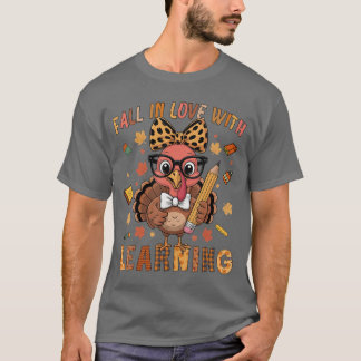 Camiseta Thanksgiving Turkey Teacher Shirt Fall in Love wit