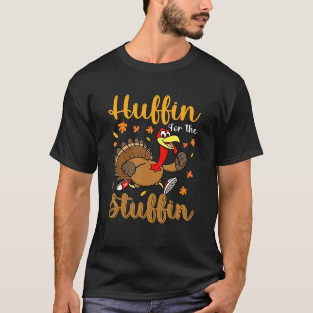 Camiseta Thanksgiving Turkey Trot Huffin For The Stuffin 5K (Anverso)