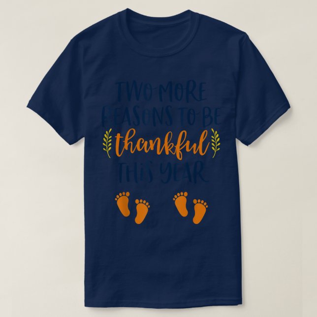 Camiseta Thanksgiving Twin Pregnancy Announcement  Baby Rev (Diseño del anverso)