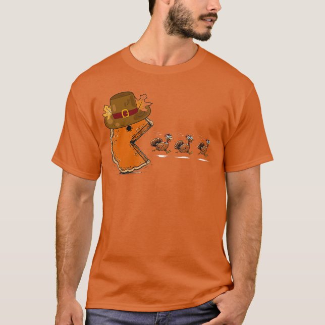 Camiseta Thanksgiving Video Game Eating Turkey Gamer Men Wo (Anverso)