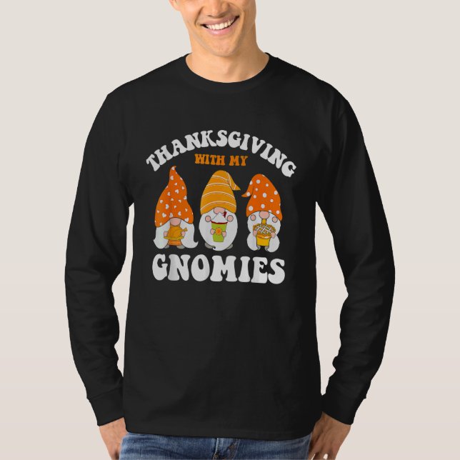 Camiseta Thanksgiving Whit My Gnomies Cute Fall Gnomes Boy  (Anverso)
