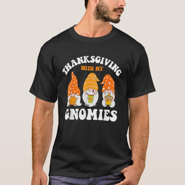 Camiseta Thanksgiving Whit My Gnomies Cute Fall Gnomes Boy  (Anverso)