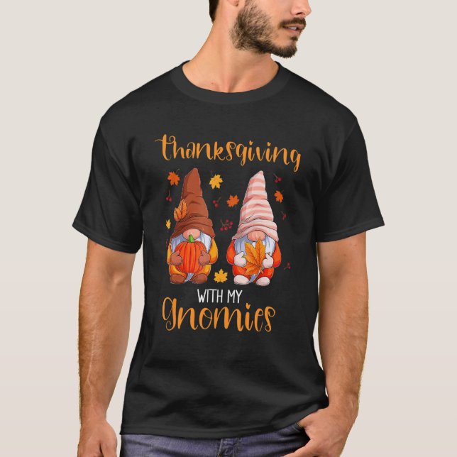 Camiseta Thanksgiving With My Gnomies Fall   Autumn Gnome   (Anverso)
